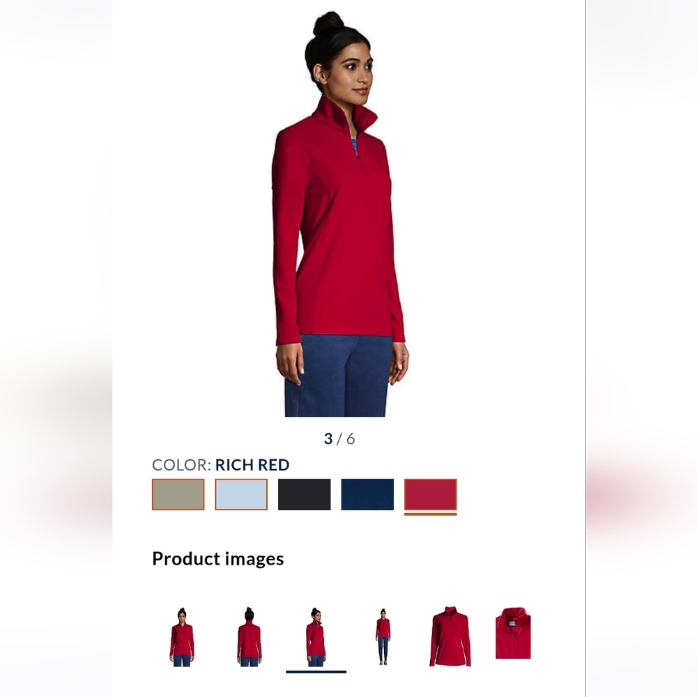 Land's End Women's Fleece Quarter Zip Pullover